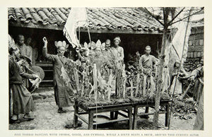 1924 Print Nashi Priests Tombas Dancing Music Instruments Costume Historic NGM9