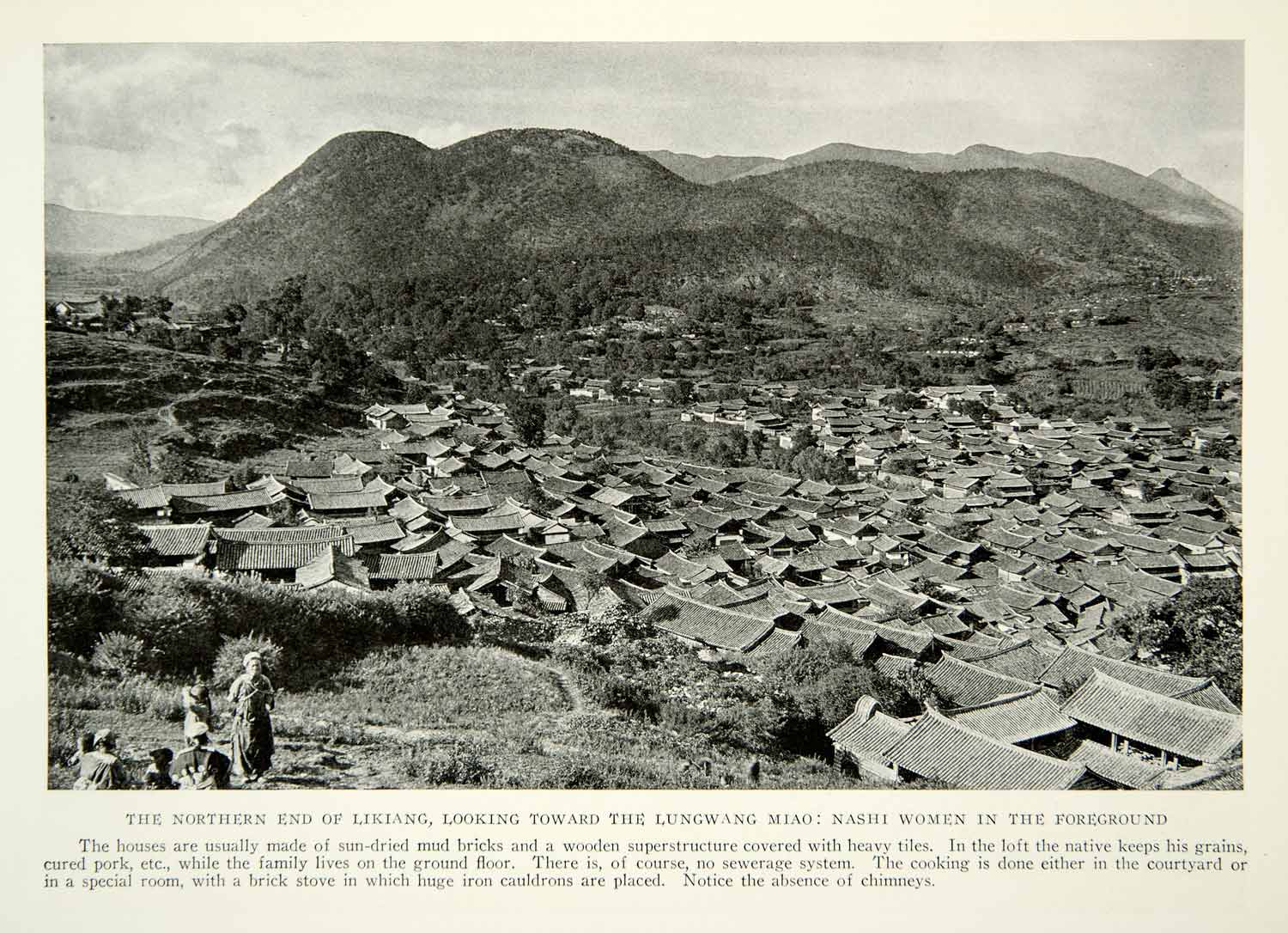 1924 Print Nashi Likiang Town Cityscape China Landscape Historical Image NGM9
