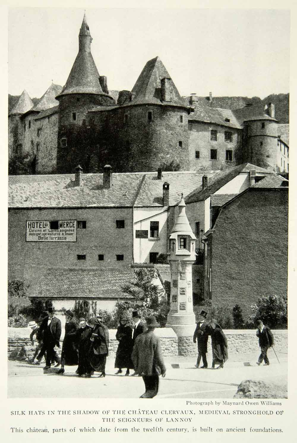 1924 Print Chateau Clervaux Castle Luxembourg Fortress Medieval Image View NGM9
