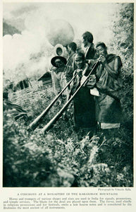 1924 Print Religious Ceremony Monastery Karakoram Mountains India Religious NGM9
