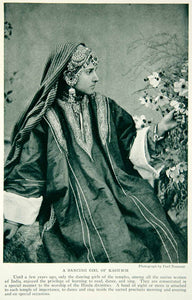 1924 Print Dancing Girl India Traditional Dress Kashmir Costume Garb Image NGM9