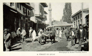 1924 Print Sivas Turkey Cityscape Street View Historical Image Villagers NGM9