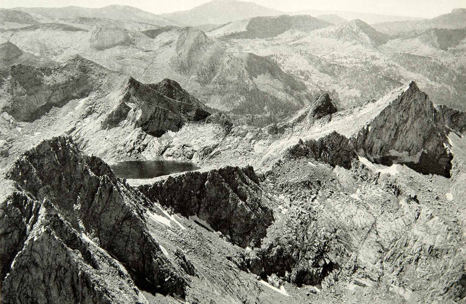 1924 Print Sierra Nevada Mountain Range Mount Whitney Aerial View Image NGM9