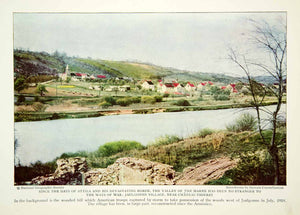1929 Color Print Jaulgonne Village Marne Valley World War I Historical View NGM9