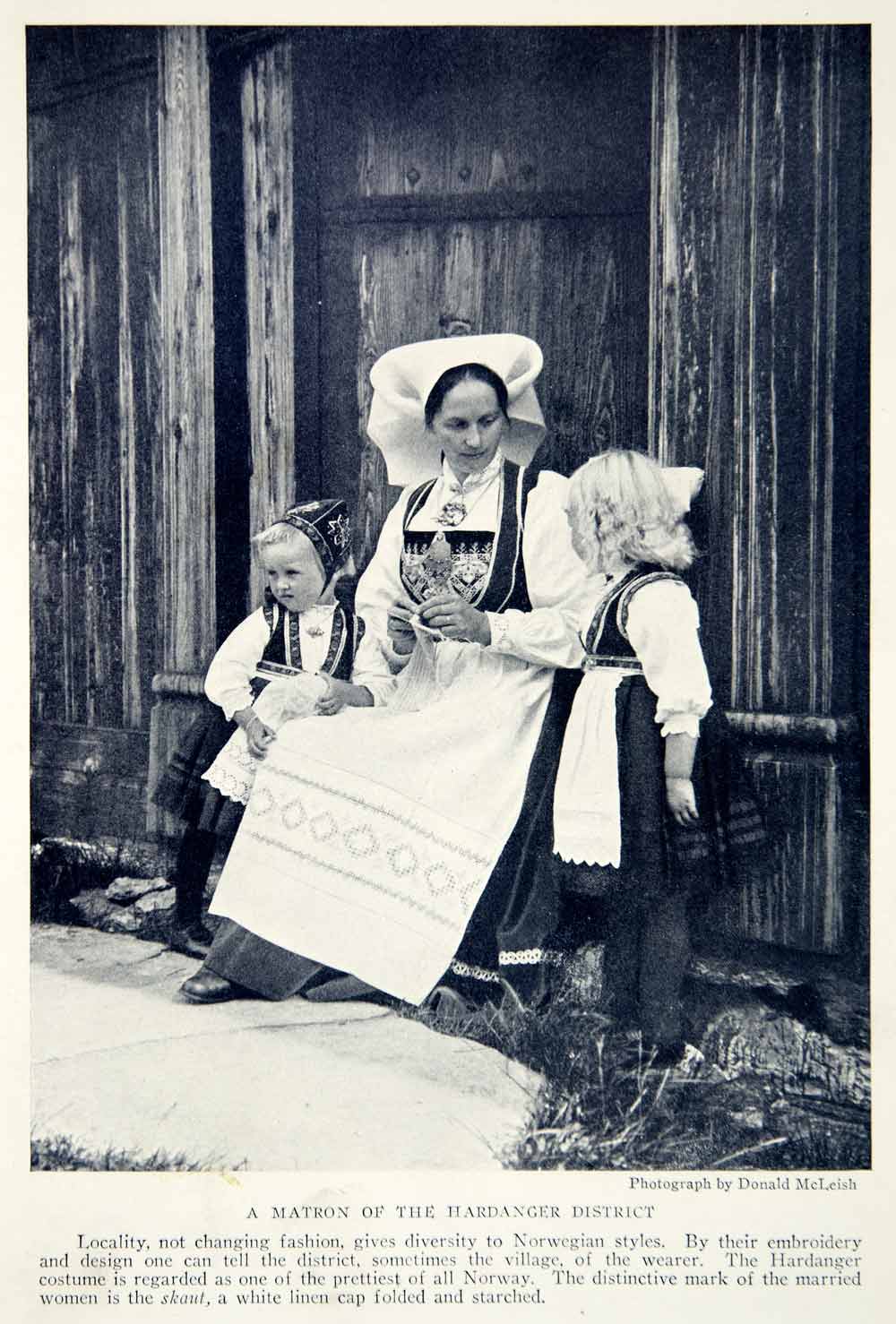 1924 Print Matron Hardanger Children Traditional Dress Skaut Norway NG –  Period Paper Historic Art LLC