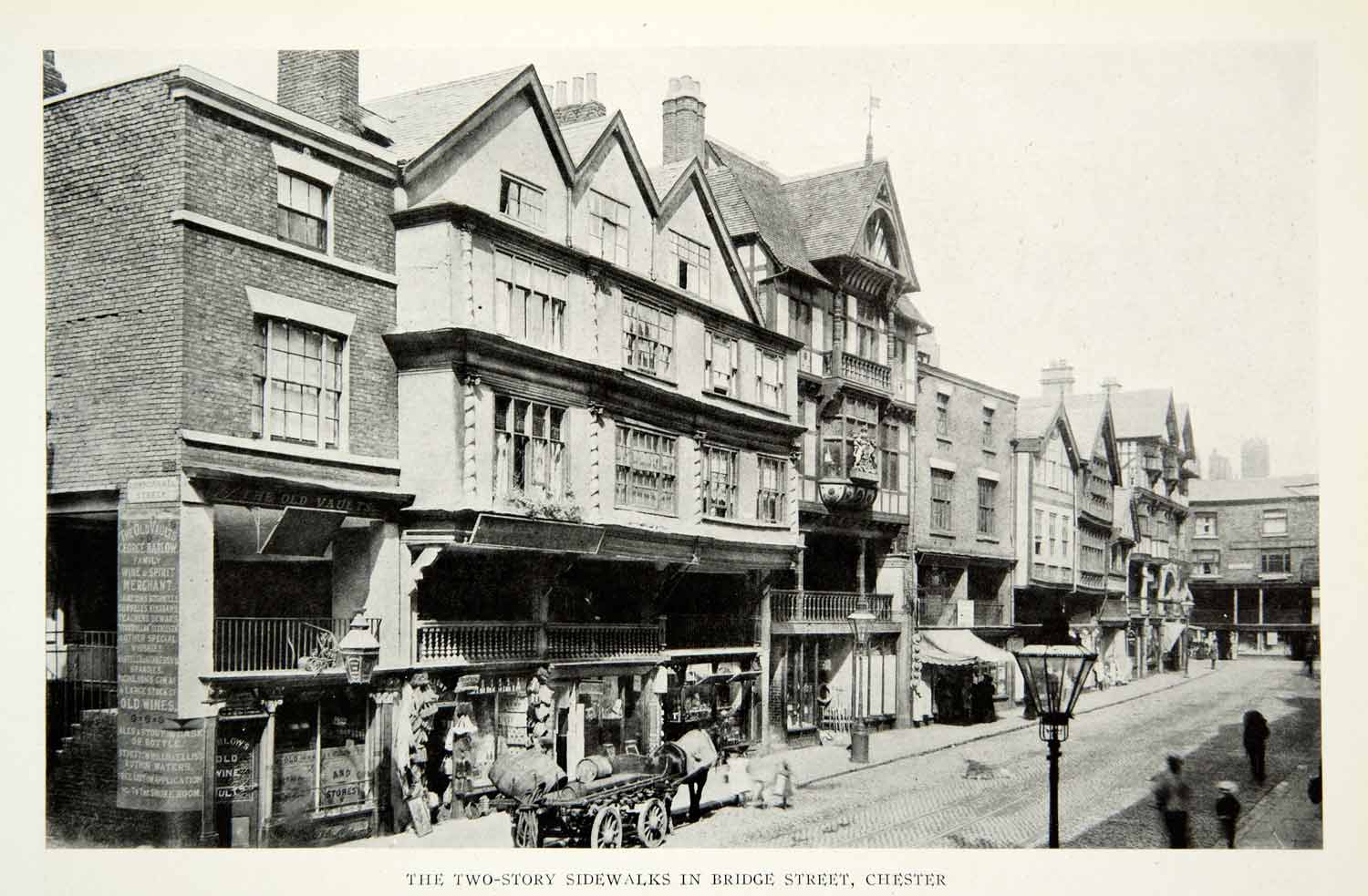 1923 Print Sidewalk Facade Chester Wales United Kingdom Bridge Street City NGMA1