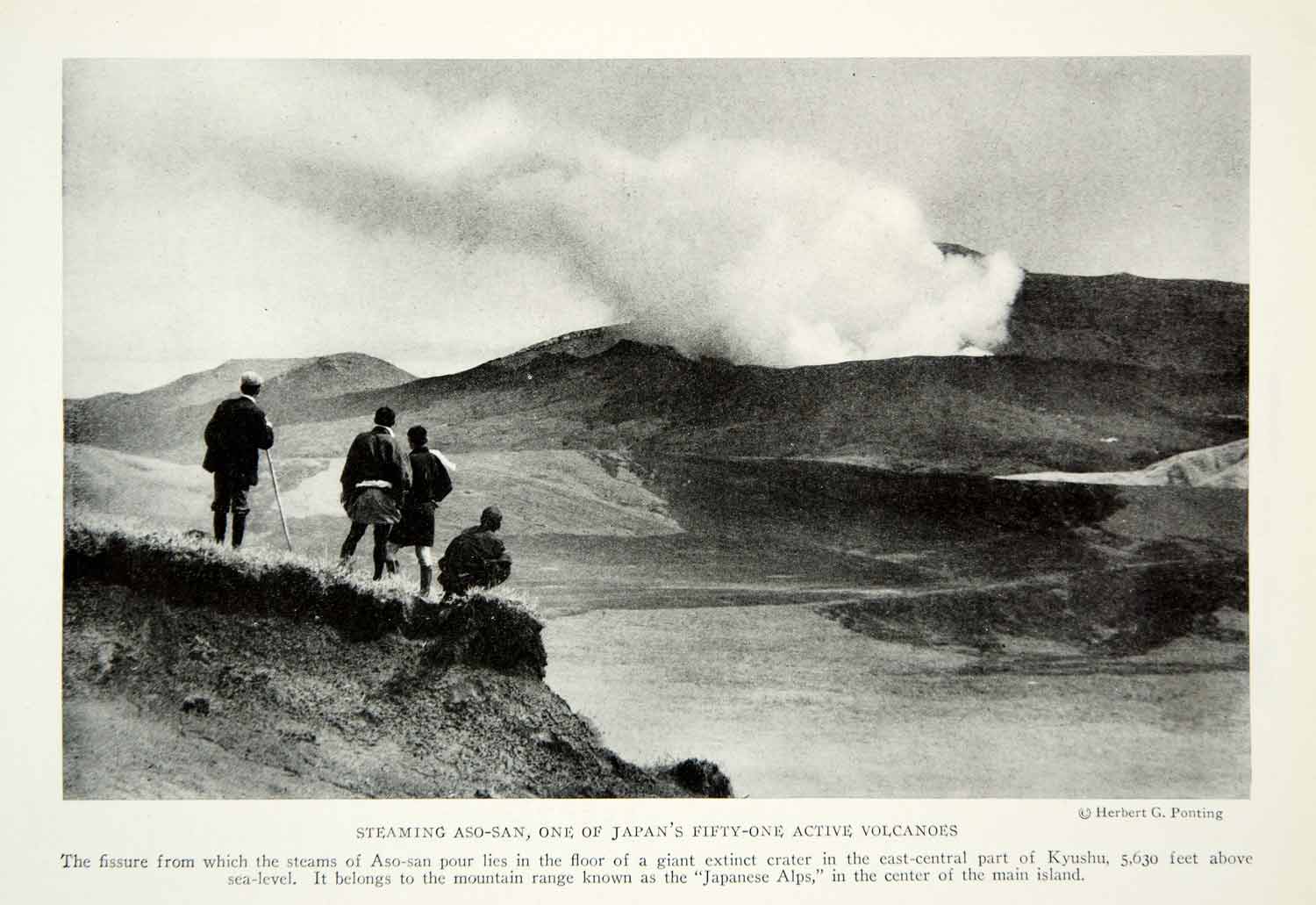 1923 Print Aso-San Japanese Volcano Landscape Mount Aso Kyushu Island NGMA1