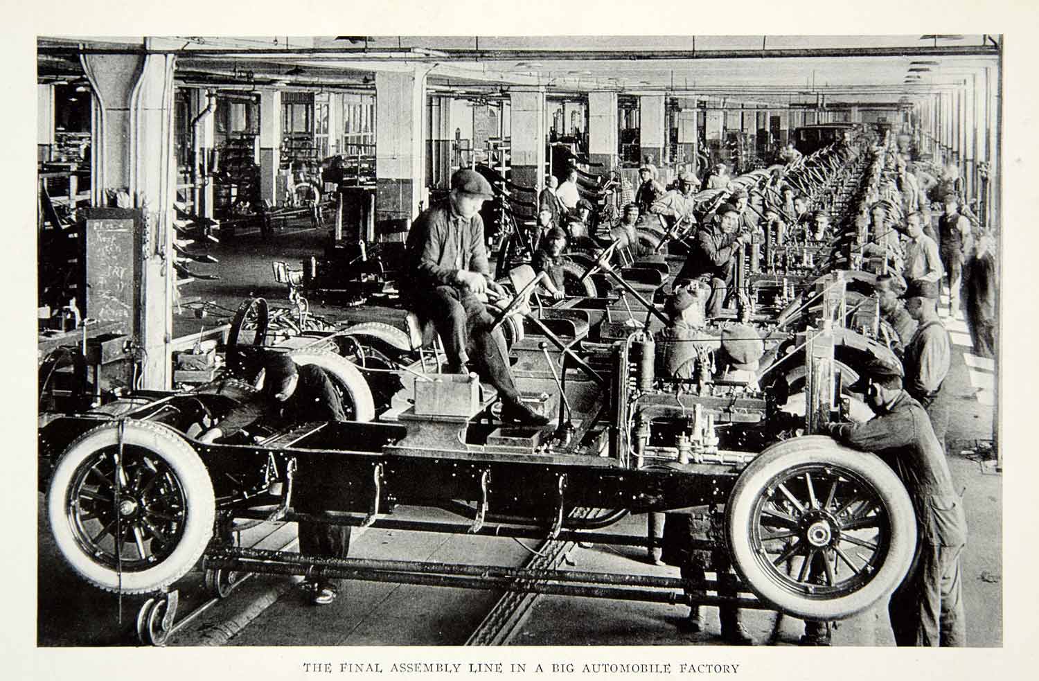1923 Print Assembly Line Automobile Factory Plant Car Vehicle Workers NGMA1