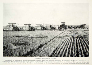 1923 Print Canadian Farmers Wheat Harvest Mechanization Tractors Combine NGMA1