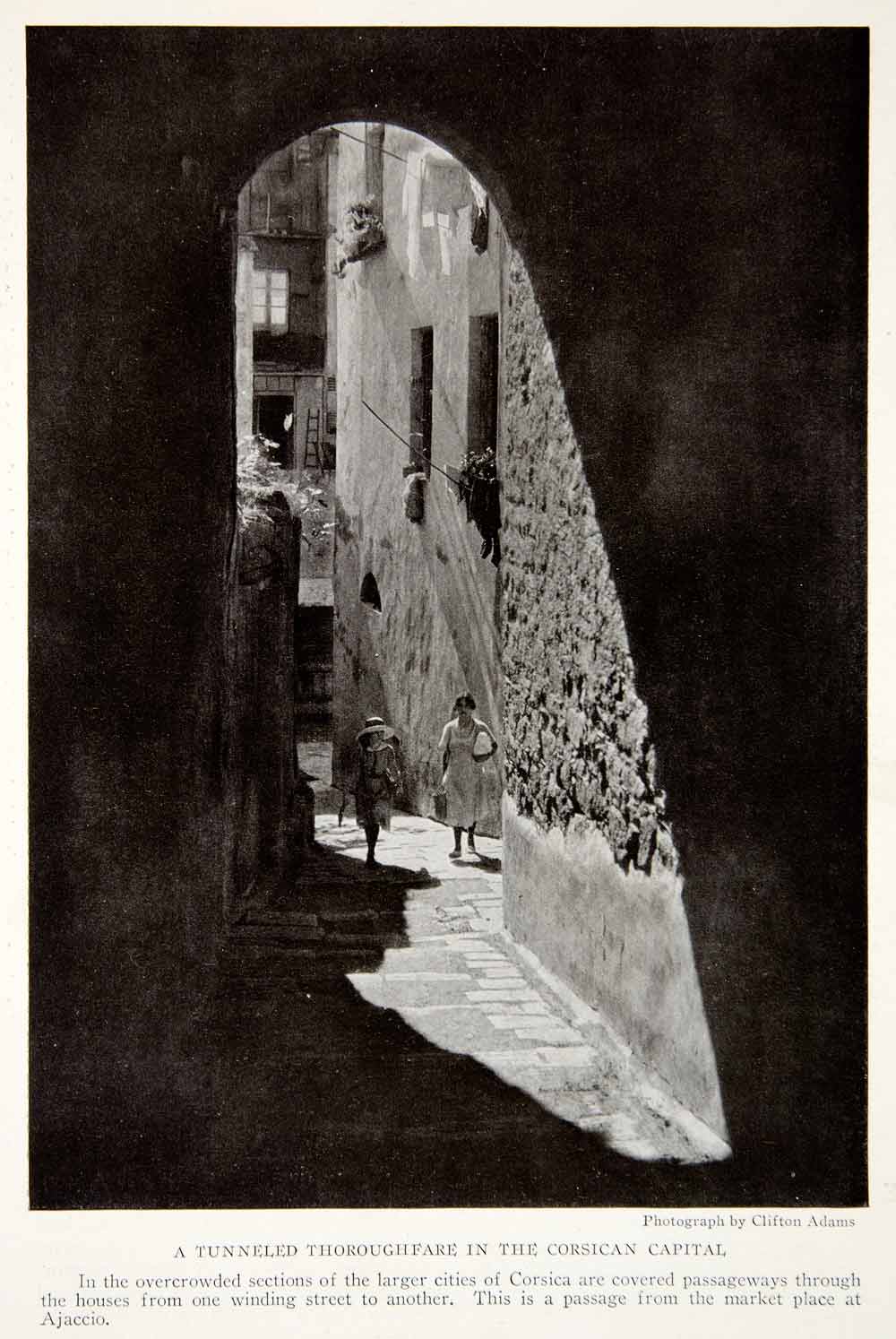 1923 Print Ajaccio Corsica Island Capital Tunnel Cityscape Street View NGMA1