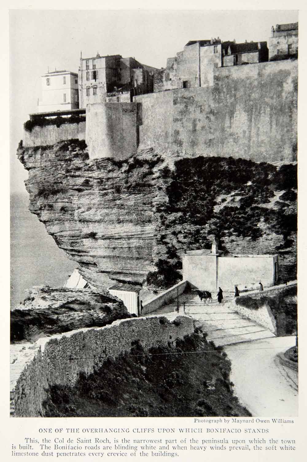 1923 Print Col De Saint Roch Corsica Bonifacio Mediterranean Sea Island NGMA1
