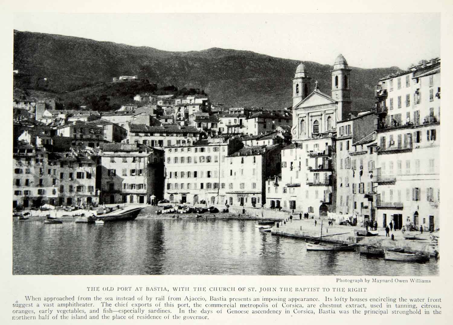 1923 Print Bastia Corsica Port Church Saint John Baptist Cityscape NGMA1