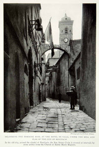 1923 Print Bonifacio Corsica Mail Carrier Cityscape Street View Bell Tower NGMA1