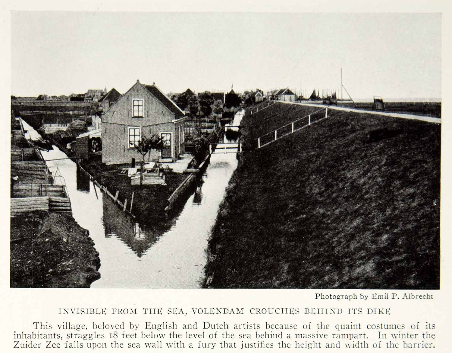 1923 Print Holland Dutch Netherlands Dike Volendam Europe Historical Image NGMA1