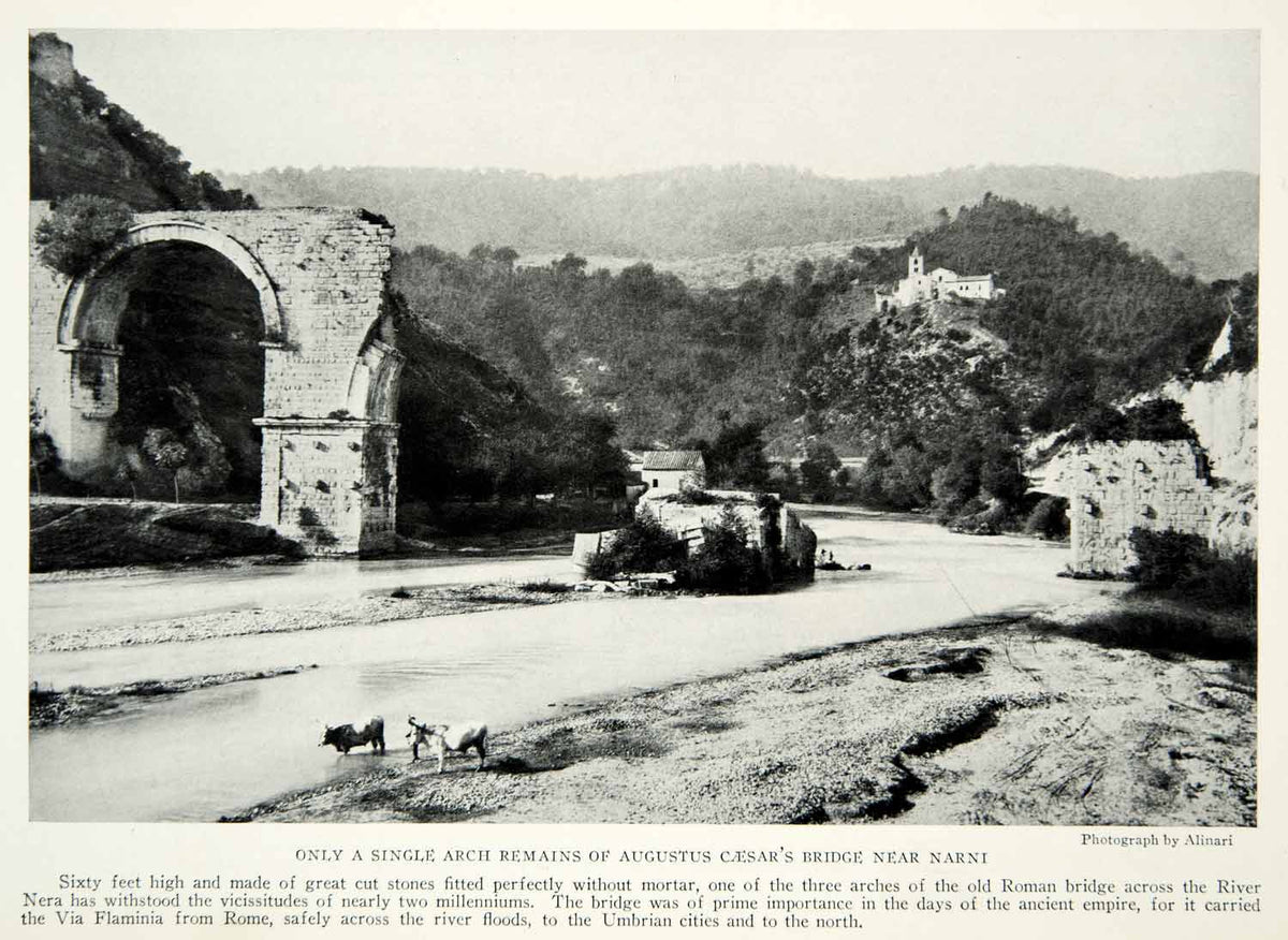 1928 Print Augustus Caesar Bridge Narni Italy Roman Empire Architectur ...