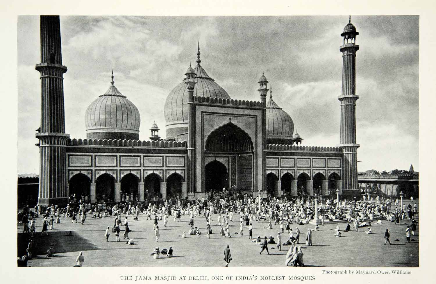 1928 Print Jama Masjid Delhi India Mosque Islam Muslim Temple Architecture NGMA1