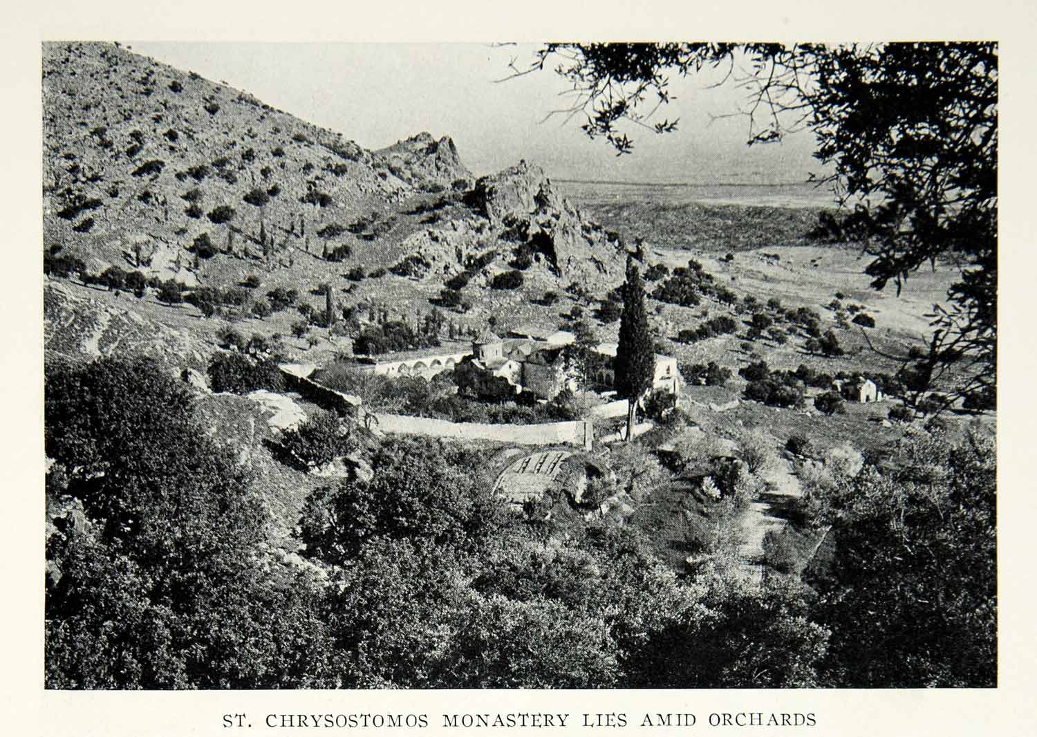 1928 Print Saint Chrysostomos Monastery Cyprus Mediterranean Island NGMA1