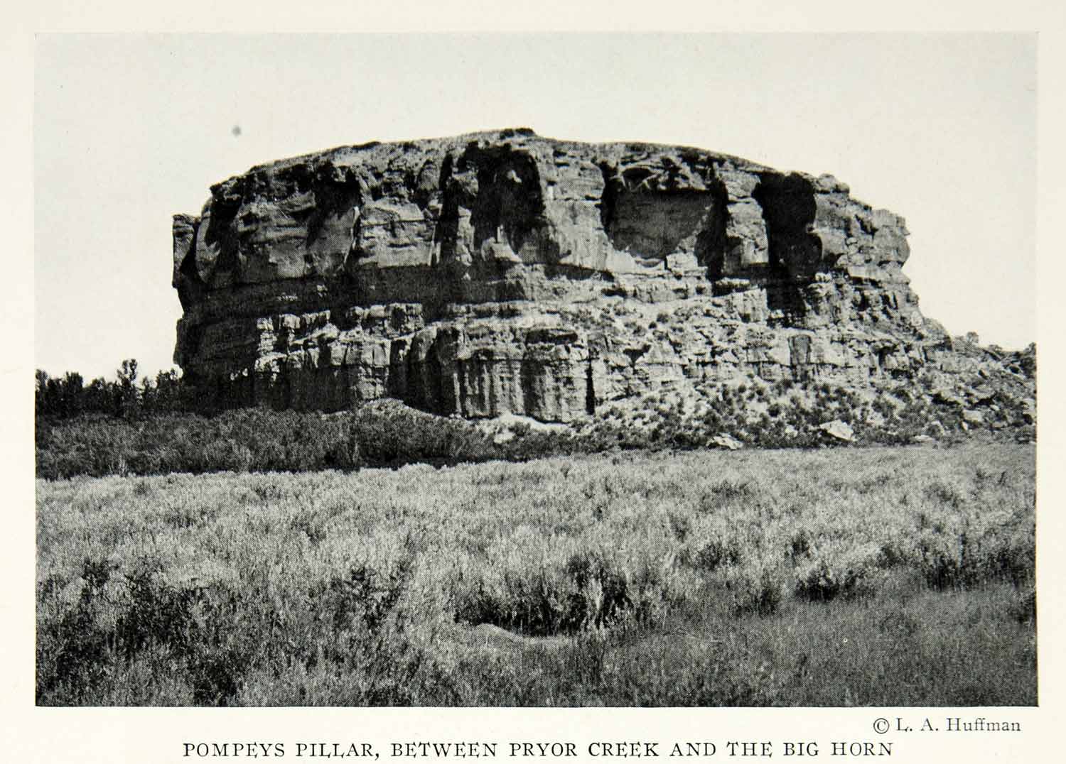 1928 Print Yellow Stone National Park Pompeys Pillar Pryor Creek Big Horn NGMA1