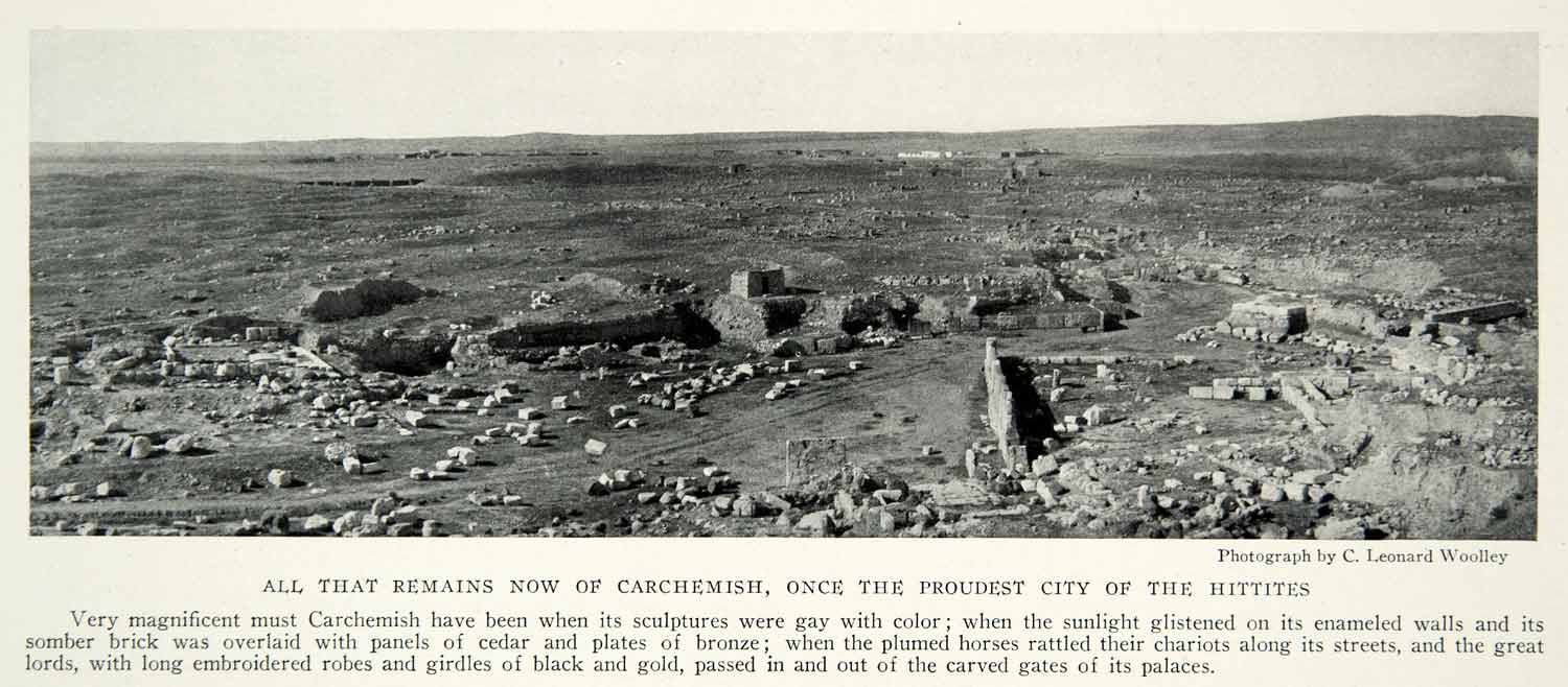 1928 Print Carchemish Ruins Hittities Empire Remains Ancient Civilization NGMA1