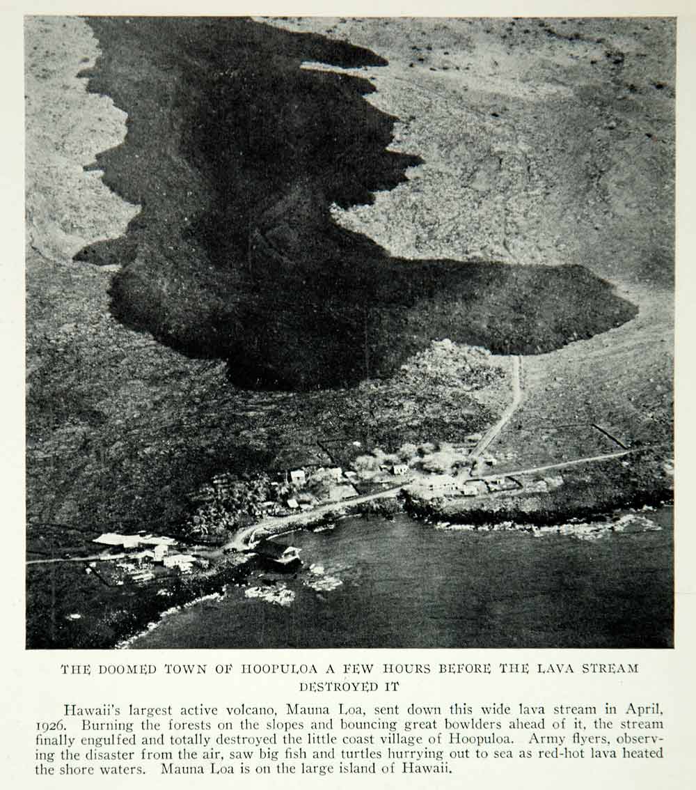1928 Print Hoopuloa Hawaii Mauna Loa Lava Stream Volcano Historical Image NGMA2