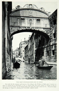 1928 Print Bridge Sighs Venice Italy Canal Architecture Historical Image NGMA2