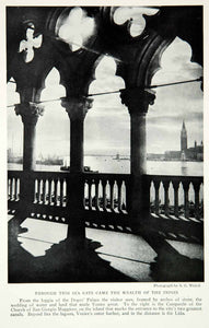 1928 Print Harbor Venice View Doges Palace Architecture Historical Image NGMA2