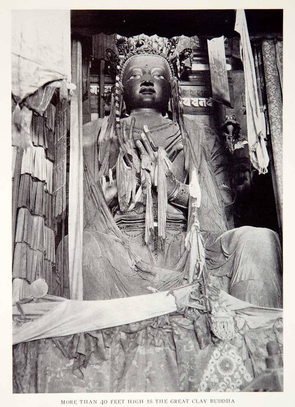 1928 Print Buddha Statue Clay Temple Recompense Kindness China Historical NGMA2