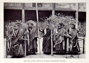 1928 Print Choni Lama Police Weapons Chinese Traditional Historical Image NGMA2