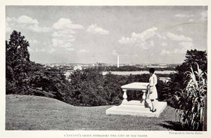 1928 Print L'Enfant Grave Site Arlington Mansion Washington D.C. View NGMA2