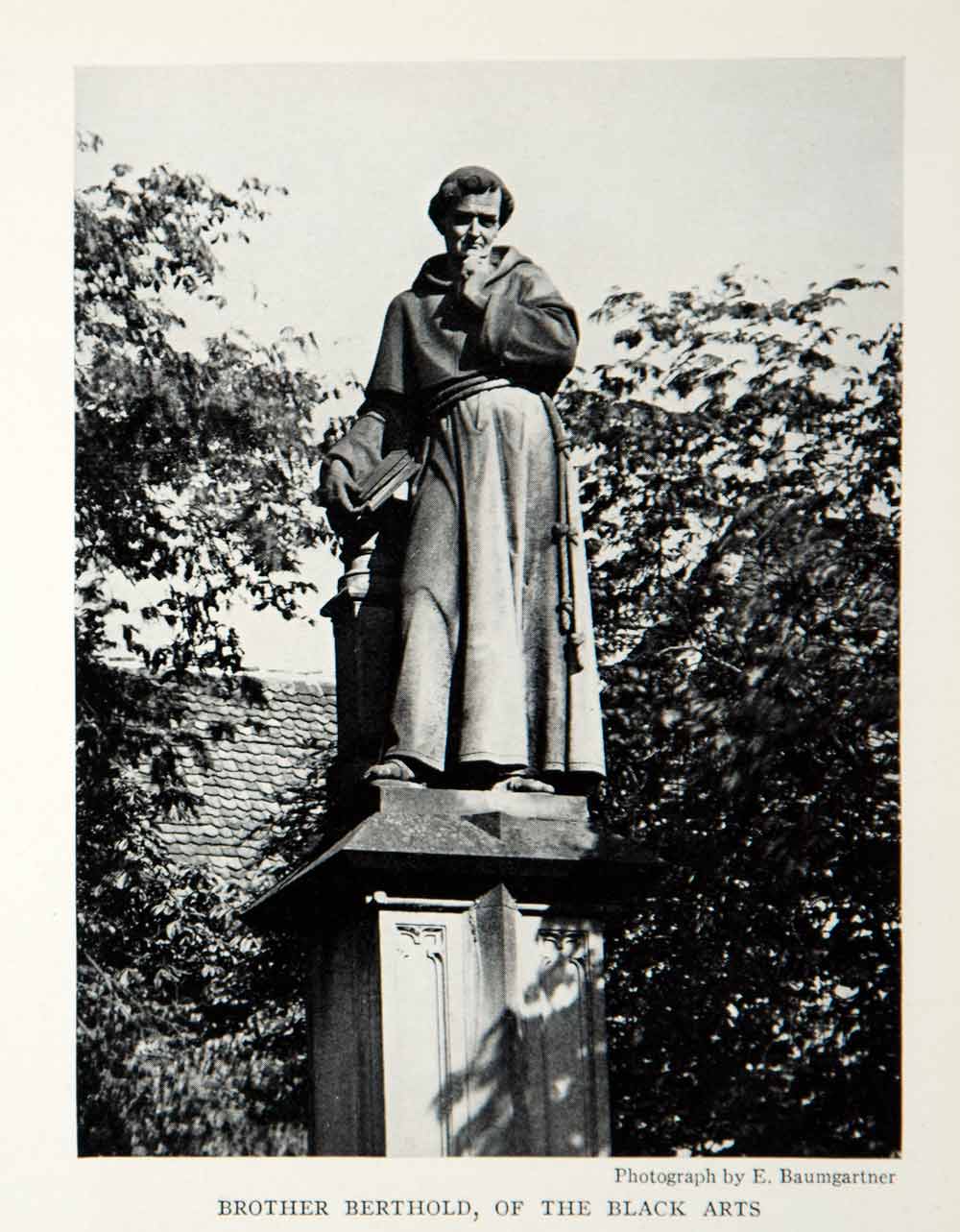 1933 Print Brother Berthold Frieburg Germany Statue Historical Image View NGMA2