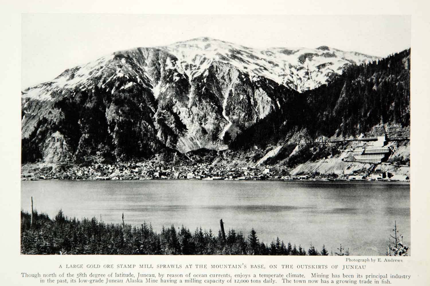 1933 Print Juneau Alaska Landscape Mountains River Historical Image View NGMA2