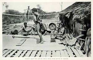 1932 Print Dyak War Dance Native Borneo Island Historical Image Tribal NGMA2