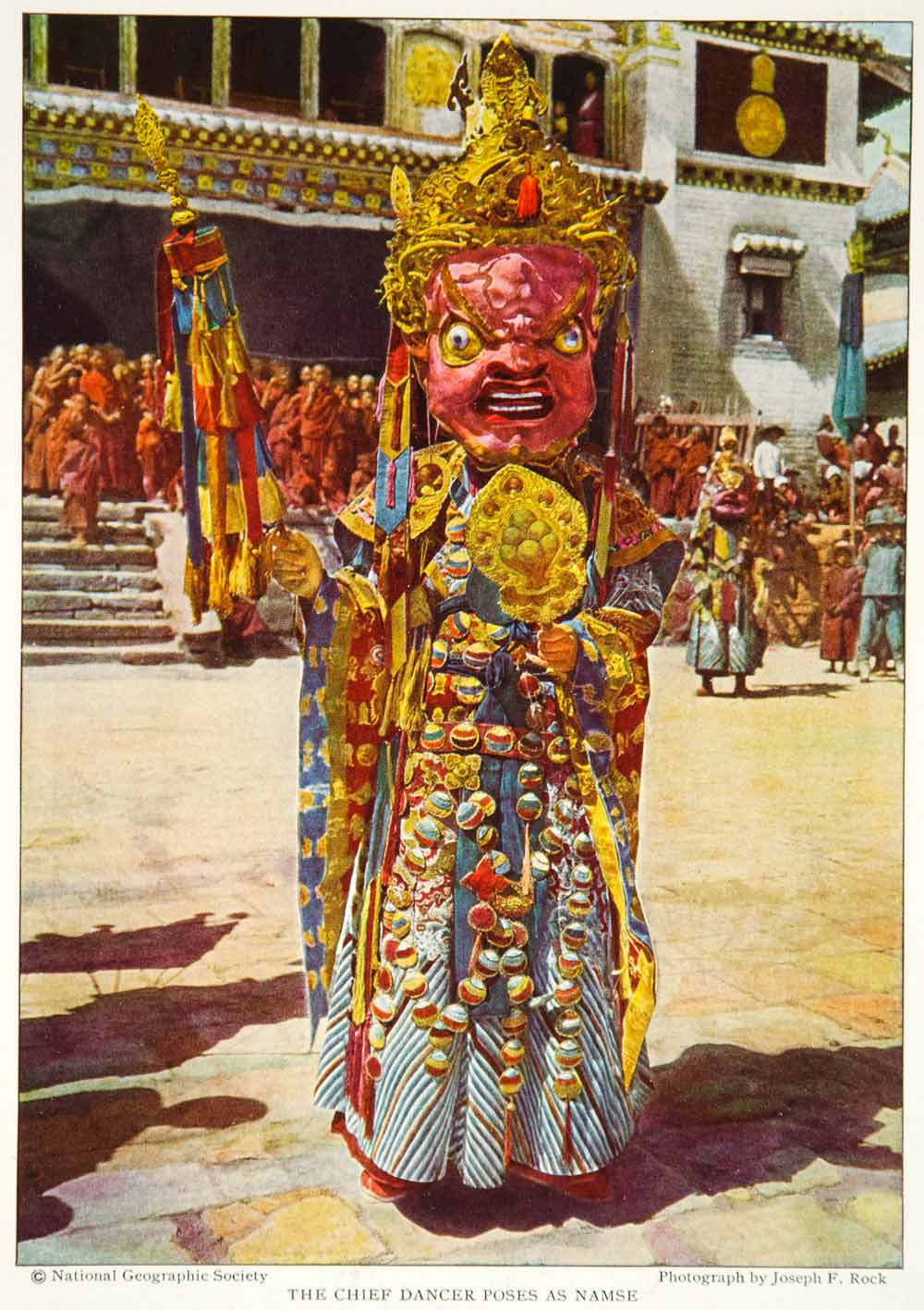 1928 Print God Wealth Tibetan Dancer Costume Traditional Fashion Historic NGMA2