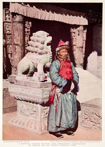 1932 Print Mongolian Traditional Dress Guest House Prince Hsi Ssu Nyin –  Period Paper Historic Art LLC