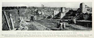 1933 Print Constantinople Wall Ruins Fortifications Crusades Mohammad II NGMA3