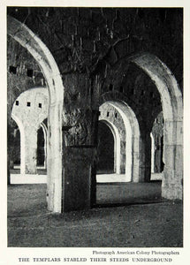 1933 Print Solomons Stables Crusader Jerusalem Horse Housing Historical NGMA3