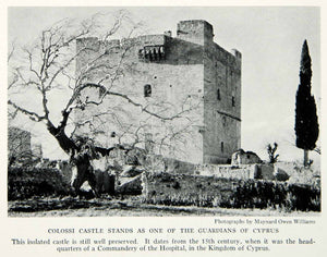 1933 Print Colossi Castle Cyprus Crusader Fortress Historical Stonghold NGMA3