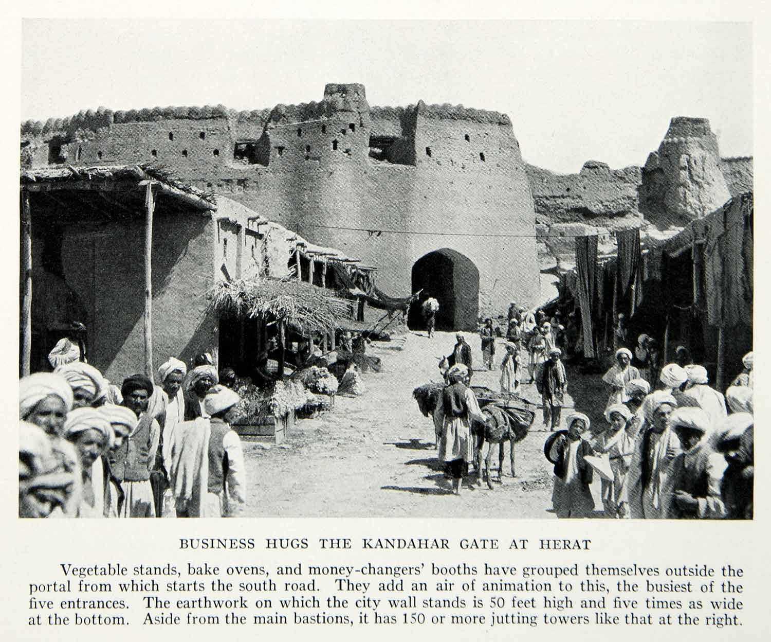 1933 Print Kandahar Gate Herat Afghanistan Business Architecture Historic NGMA3