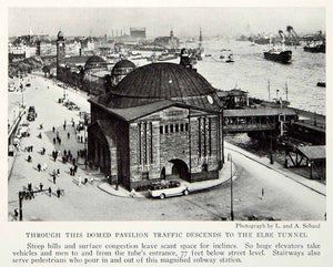 1933 Print Domed Pavilion Elbe Tunnel Entrance Hamburg Germany Cityscape NGMA3