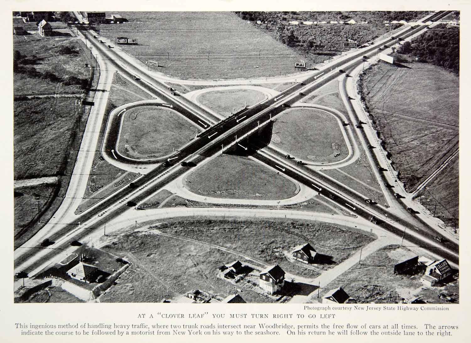 1933 Print Clover Leaf Infrastructure Highway Road Ramp Travel Historical NGMA3