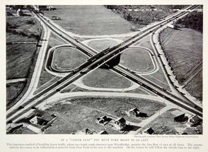 1933 Print Clover Leaf Infrastructure Highway Road Ramp Travel Historical NGMA3