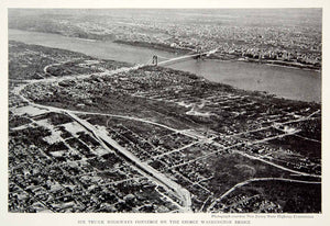 1933 Print George Washington Bridge New Jersey Manhattan Hudson River NGMA3