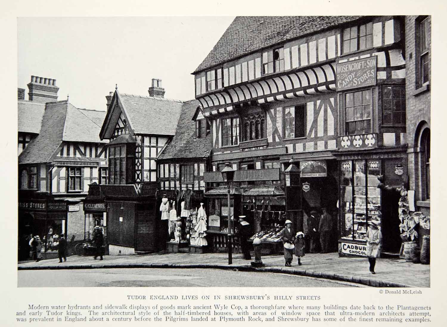 1933 Print Shrewsbury Town England Street Architecture Historical Image NGMA3