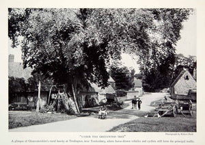 1933 Print Floucestershire Tredington Tewkesbury Greenwood Tree historic NGMA3