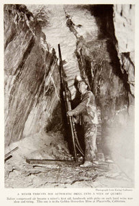 1933 Print Golden Horseshoe Mine Placerville California Miner Quartz Vein NGMA3