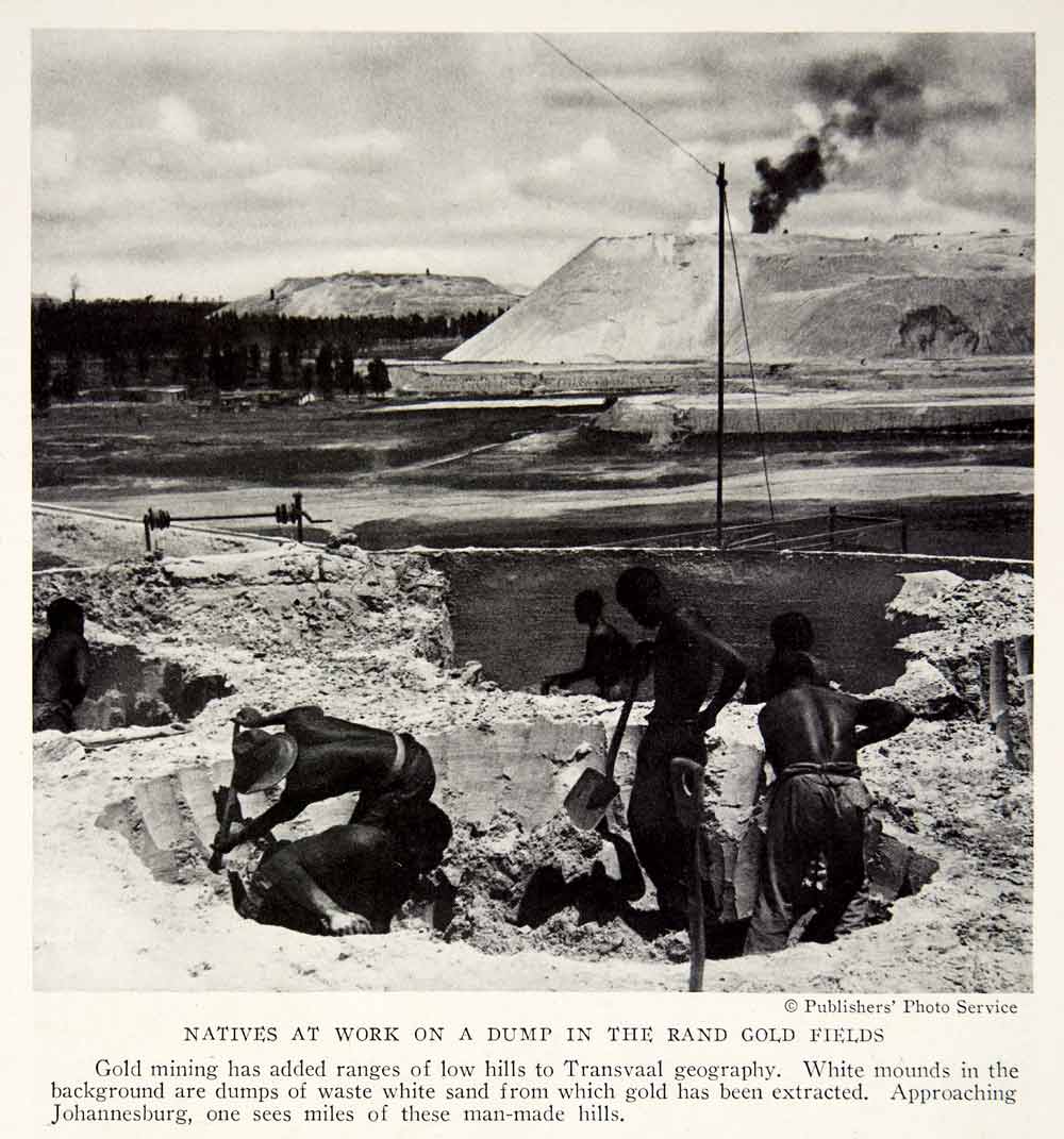 1933 Print South Africa Mining Johannesburg Rand God Fields Historical NGMA3