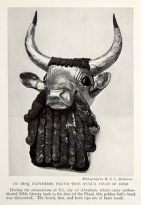 1933 Print Mound Ur Golden Bull Head Excavation Archaeology Historical NGMA3