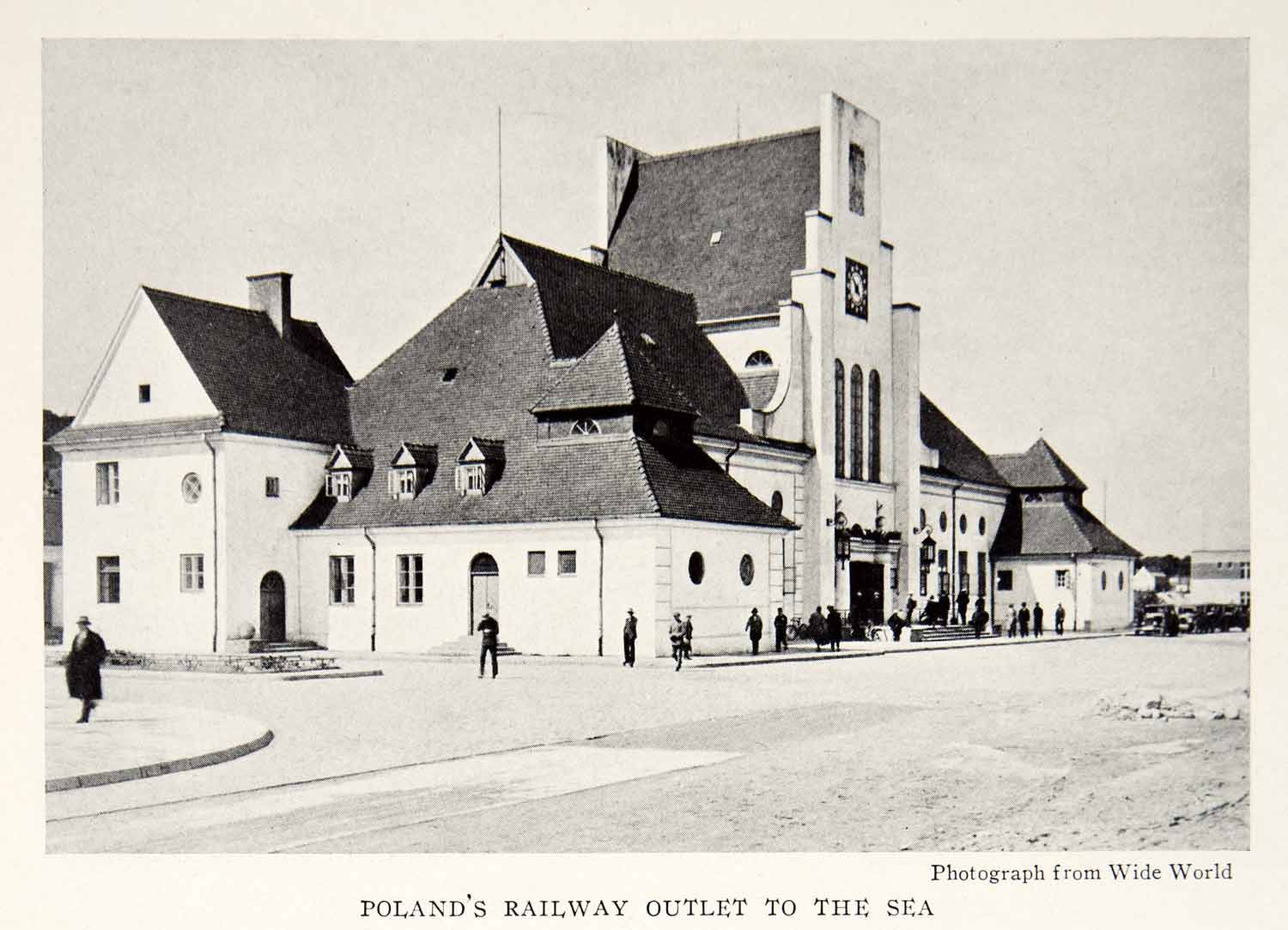 1933 Print Poland Polish Rail Way Station Gdynia Trade Commerce Historica NGMA3