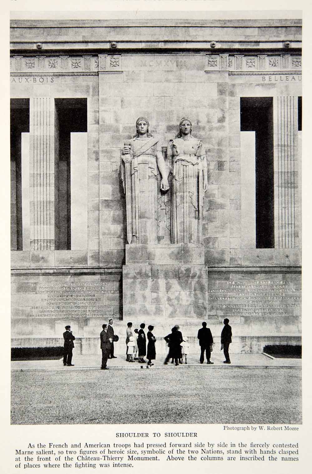1934 Print World War I Monument Chateau-Thierry Statues Aisne France Image NGMA3
