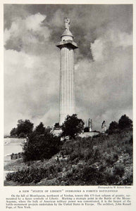 1934 Print World War I Monument Montcaucon Hill Statue Meuse-Argonne NGMA3